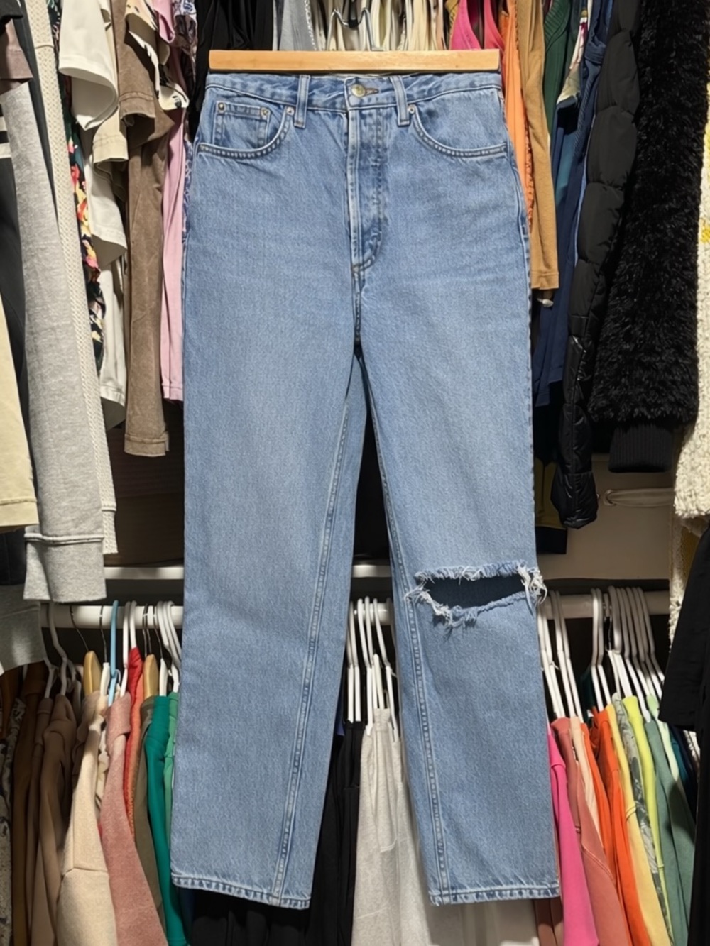 Topshop High-Rise Straight Jeans • W26 L30